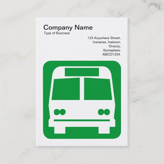 Bus Sign - Grijze Groen op Wit Visitekaartje (Voorkant)