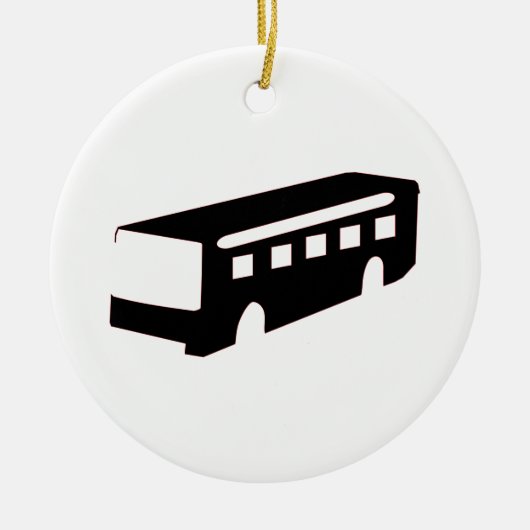 Bus Silhouette Keramisch Ornament (Voorkant)