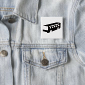 Bus Silhouette Vierkante Button 5,1 Cm (In situ)
