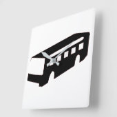 Bus Silhouette Vierkante Klok (Hoek)