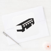 Bus Silhouette Vierkante Sticker (Envelop)