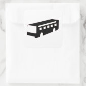 Bus Silhouette Vierkante Sticker (Tas)