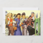 Bus Stop BFF Retro Gal Pals Uitnodiging (Voorkant)