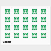 Bus Stop Highway Sign Ronde Sticker (Vel)