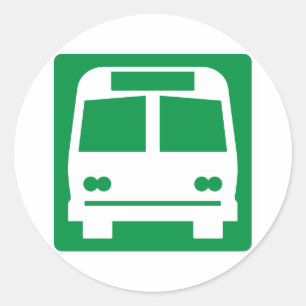 Bus Stop Highway Sign Ronde Sticker