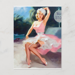Bus Stop Pin Up Briefkaart