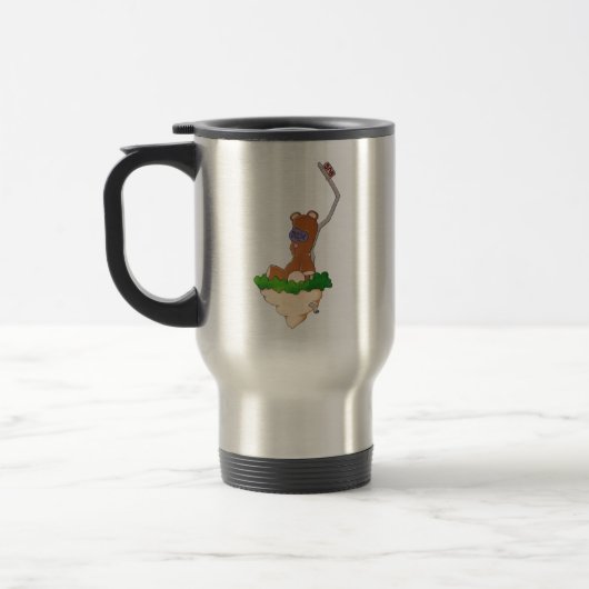 Bus Stop Teddy Travel Mug Reisbeker (Links)