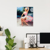 Bus stoppen met draaien omhoog poster (Thuiskantoor)