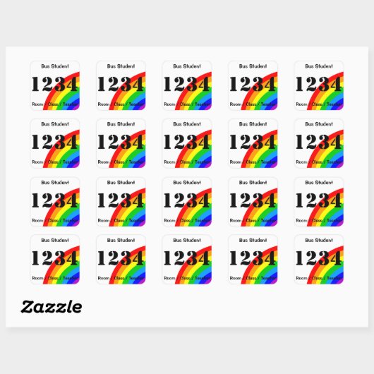Bus Student ID Sticker - Rainbow (Vel)