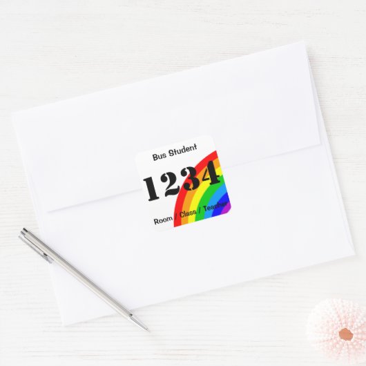 Bus Student ID Sticker - Rainbow (Envelop)