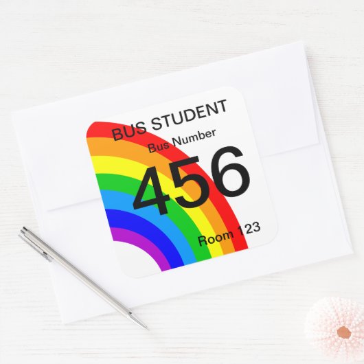 Bus Student Sticker - Rainbow (Envelop)
