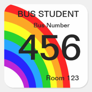 Bus Student Sticker - Regenboog