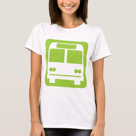 Bus-symbool - zwart t-shirt (Voorkant)