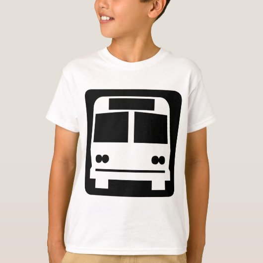 Bus-symbool - zwart t-shirt (Voorkant)
