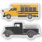 Bus & Truck Contour Vinyl Sticker Labels (Voorkant)