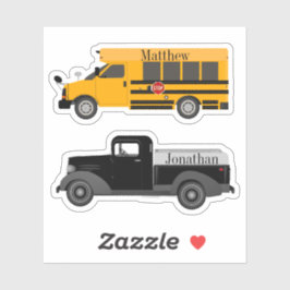 Bus & Truck Contour Vinyl Sticker Labels