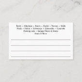 bus voor het wassen en reinigen van de druk visitekaartje (Achterkant)