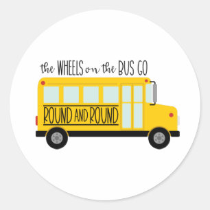 Bus Wheels Song Ronde Sticker