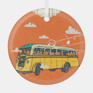 Bus: Wolken Textuur Achtergrond Glas Ornament