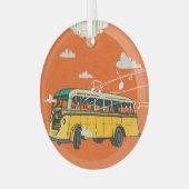 Bus: Wolken Textuur Achtergrond Glas Ornament (Voorkant links)