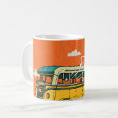 Bus: Wolken Textuur Achtergrond Koffiemok (Voorkant links)