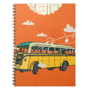 Bus: Wolken Textuur Achtergrond Notitieboek