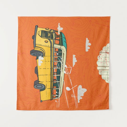  Bus: Wolken Textuur Achtergrond Wandkleed (Voorkant (horizontaal))