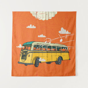 Bus: Wolken Textuur Achtergrond Wandkleed