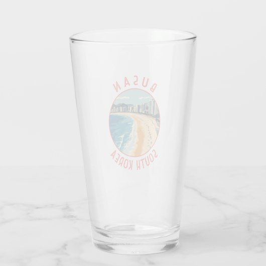Busan Haeundae Beach Retro Distressed Circle Glas (Achterkant)