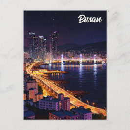 Busan Skyline Night Travel Briefkaart