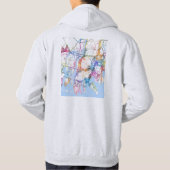Busan South Korea City Map Hoodie (Achterkant)