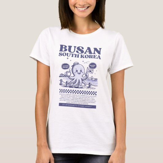 Busan South Korea Retro City  T-shirt (Voorkant)