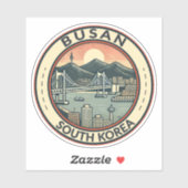 Busan Zuid-Korea Bridge Travel Art Badge Sticker (Vel)