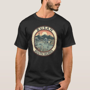 Busan Zuid-Korea Bridge Travel Art Badge T-shirt