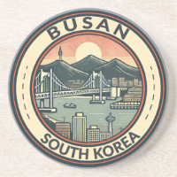 Busan Zuid-Korea Bridge Travel Art Badge