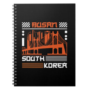 Busan Zuid-Korea Brug Skyline Grafisch Modern Notitieboek