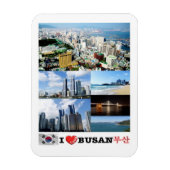 Busan - Zuid-Korea - I Love - Magnet Magneet (Verticaal)