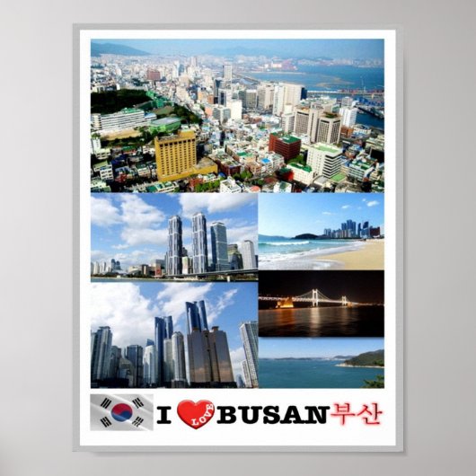 Busan - Zuid-Korea - I Love - Poster (Voorkant)