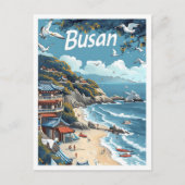 Busan Zuid-Korea kunst reisillustratie Briefkaart (Voorkant)