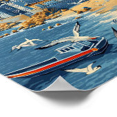 Busan Zuid-Korea  kunst reisillustratie Poster (Hoek)