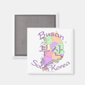 Busan Zuid-Korea Magneet (Voorkant / Achterkant)