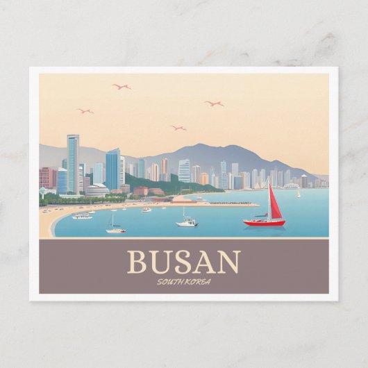 Busan Zuid-Korea Pastelreizen Briefkaart (Voorkant)