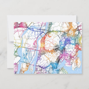 Busan Zuid-Korea Stadsplattegrond Briefkaart