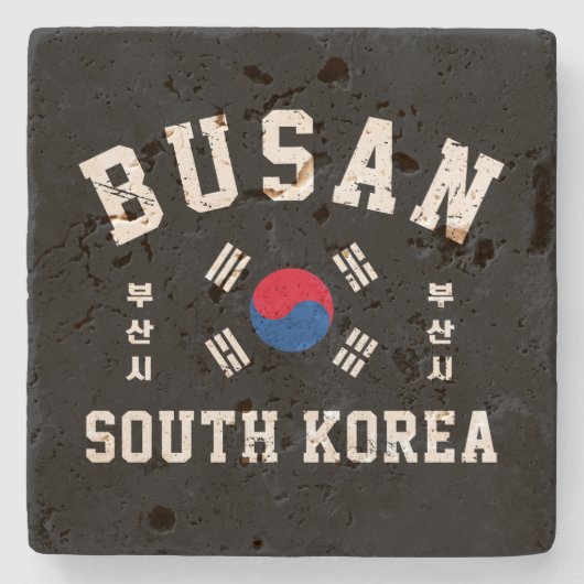 Busan Zuid-Korea Stenen Onderzetter (Voorkant)