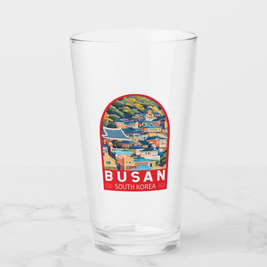 Busan Zuid-Korea Travel Art Embleem Glas (Voorkant)