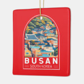 Busan Zuid-Korea Travel Art Embleem Keramisch Ornament (Links)