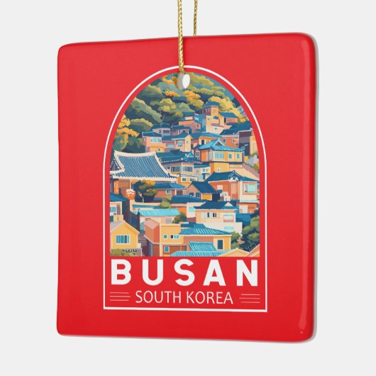 Busan Zuid-Korea Travel Art Embleem Keramisch Ornament (Links)
