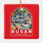 Busan Zuid-Korea Travel Art Embleem Keramisch Ornament (Voorkant)