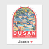Busan Zuid-Korea Travel Art Embleem Sticker (Vel)