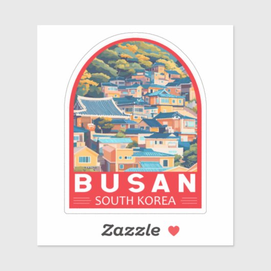 Busan Zuid-Korea Travel Art Embleem Sticker (Vel)